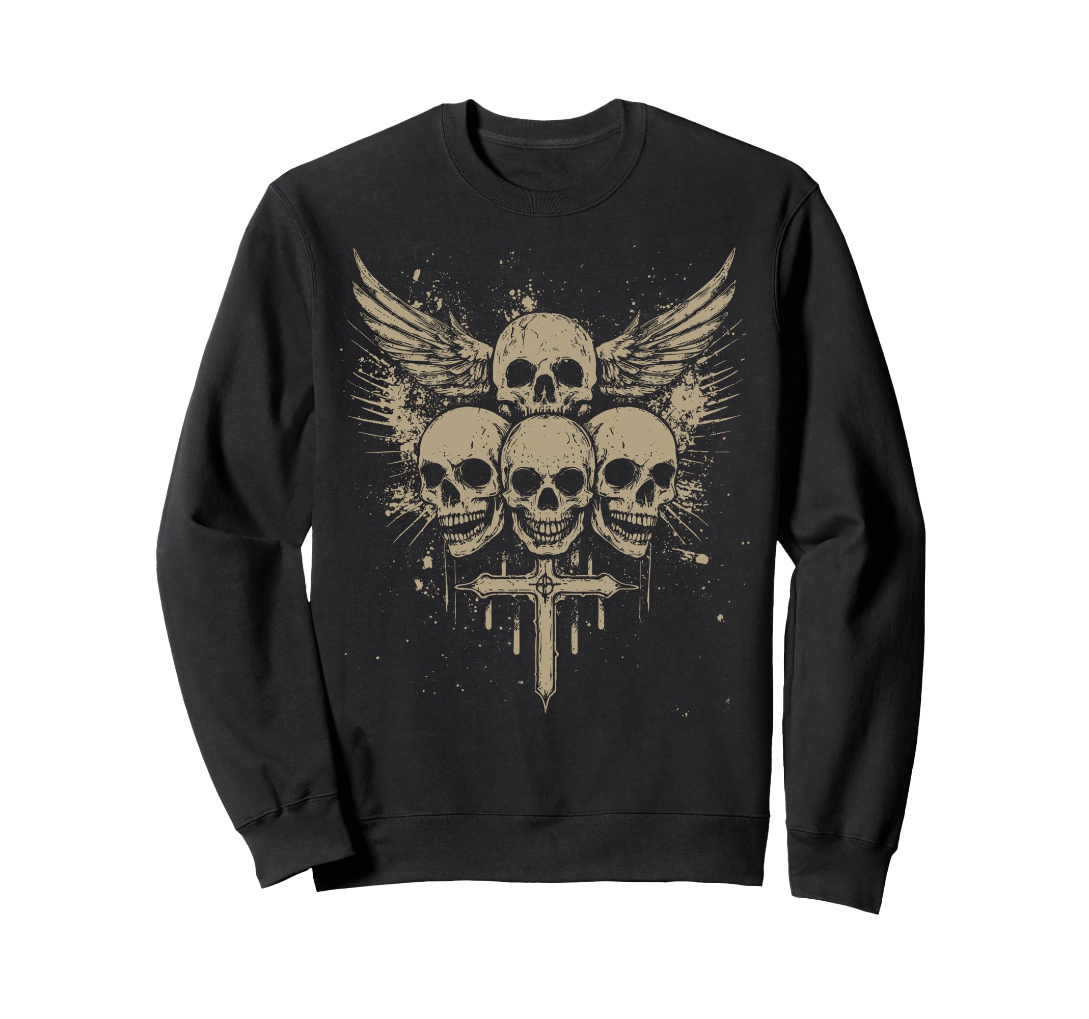 Skull Cross Y2K Grunge Aesthetic Sweatshirt - Streetwear Style for Adults - T-Shirt, Sweatshirt, Hoodie