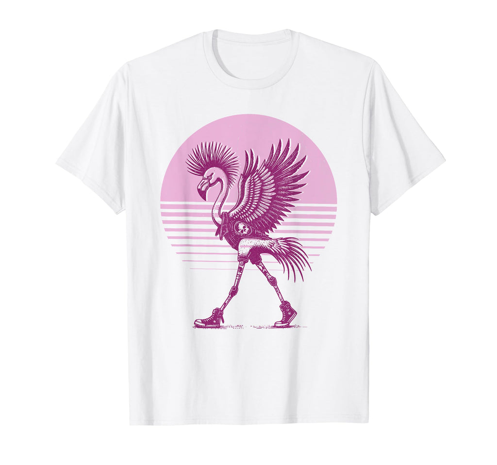 Funny Punk Rocker Flamingo Punk Rock Music Hoodie - Novelty Apparel Unisex - T-Shirt, Sweatshirt, Hoodie