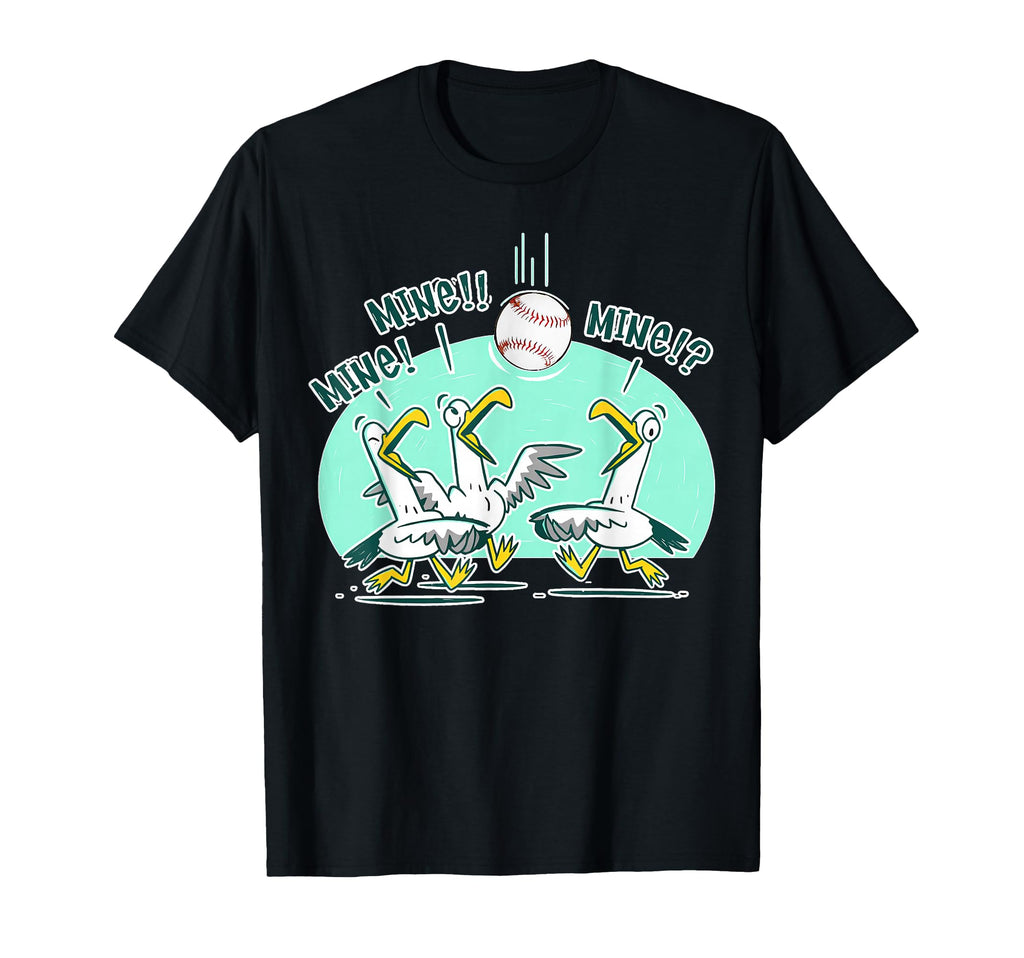 Mine Seagull Funny Bird Playing Baseball T-Shirt - Trendy Graphic Unisex - T-Shirt, Sweatshirt, Hoodie