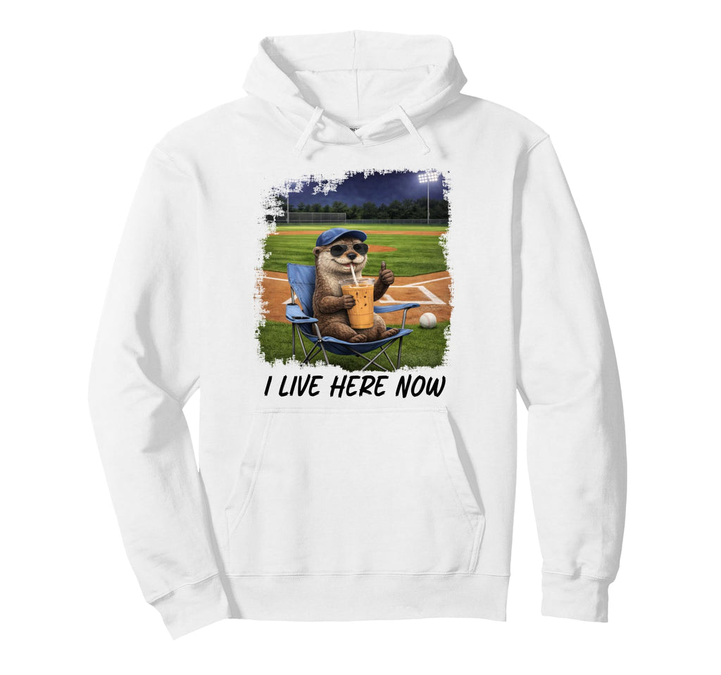Baseball Dad I Live Here Now Baseball Hoodie - Custom Art Print Men Women - T-Shirt, Sweatshirt, Hoodie