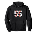 Baseball Player Jersey Number 55 55 Hoodie - Fun Novelty Design Unisex - T-Shirt, Sweatshirt, Hoodie