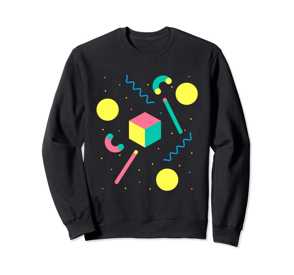 80S 90S Geometric Pattern Memphis Sweatshirt - Unique Graphic for Adults - T-Shirt, Sweatshirt, Hoodie