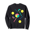 80S 90S Geometric Pattern Memphis Sweatshirt - Unique Graphic for Adults - T-Shirt, Sweatshirt, Hoodie