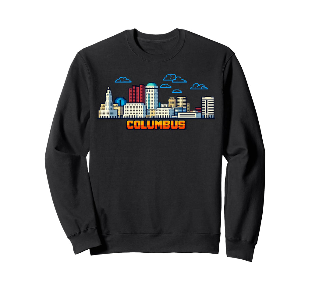 Columbus 8 Bit Video Arcade Gamer Sweatshirt - Unique Graphic Unisex - T-Shirt, Sweatshirt, Hoodie