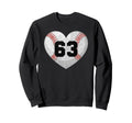 Baseball Number 63 Distressed Sweatshirt - Casual Everyday Wear Men Women - T-Shirt, Sweatshirt, Hoodie