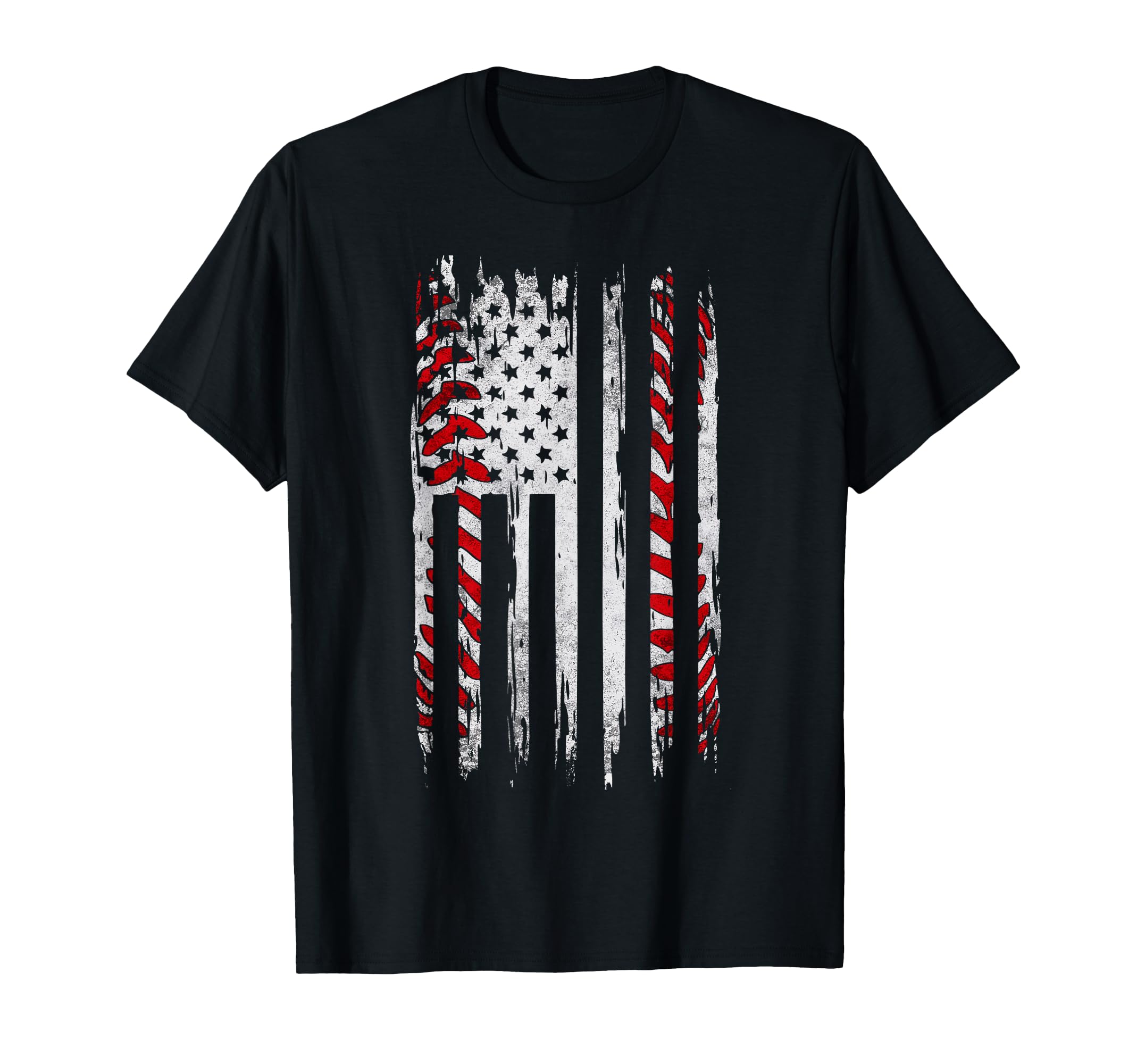 Baseball American Flag T-Shirt - Minimalist Print for Adults - T-Shirt, Sweatshirt, Hoodie