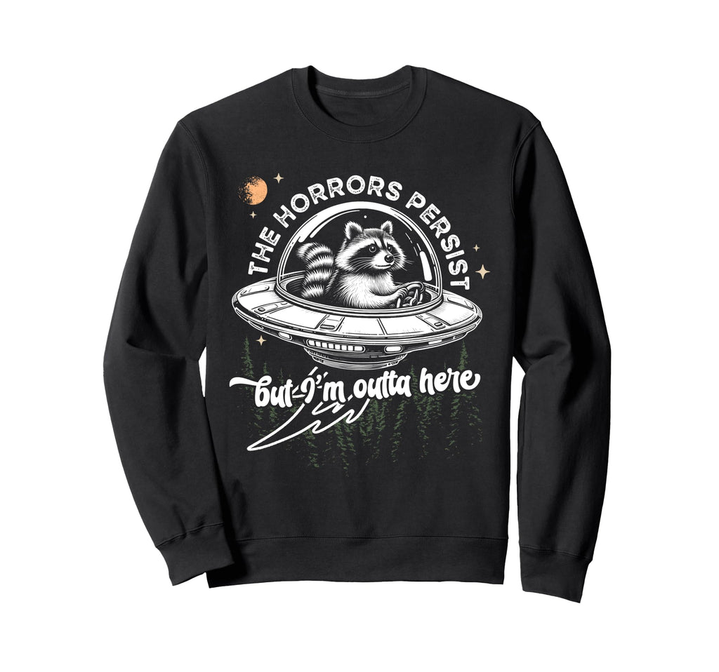 Funny Raccoon Space Trash Panda Sweatshirt - Minimalist Print Unisex - T-Shirt, Sweatshirt, Hoodie