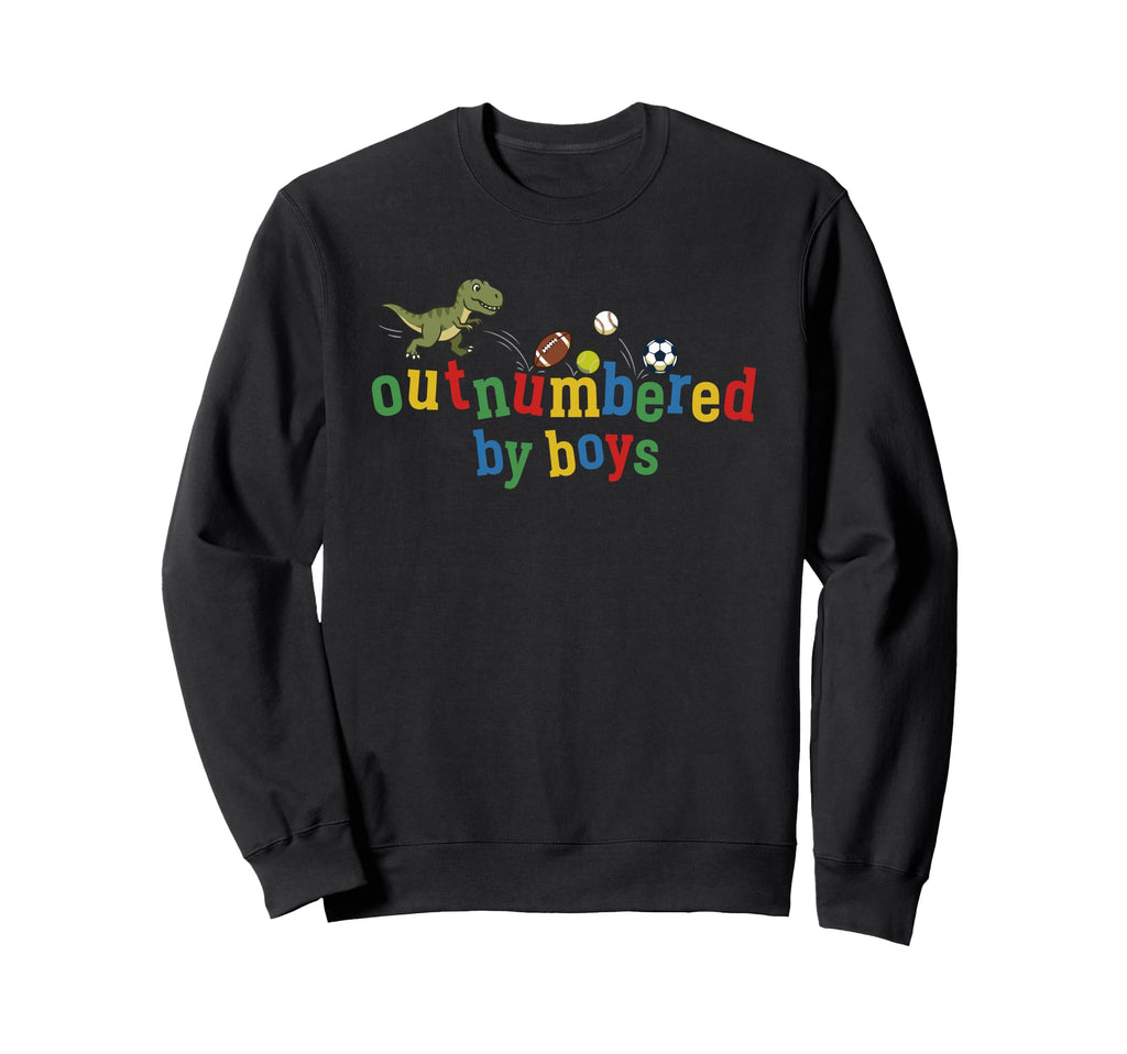 Outnumbered Mom Football Baseball Sweatshirt - Custom Art Print Unisex - T-Shirt, Sweatshirt, Hoodie