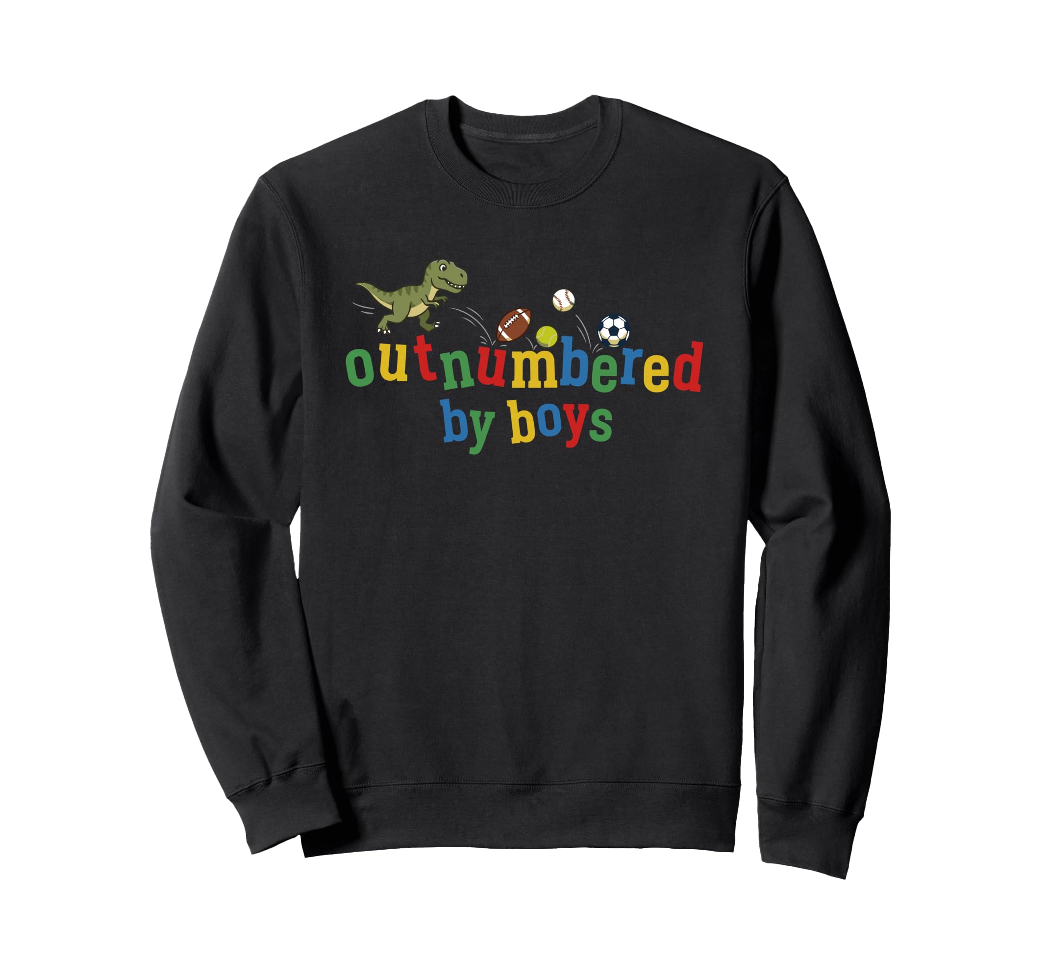 Outnumbered Mom Football Baseball Sweatshirt - Custom Art Print Unisex - T-Shirt, Sweatshirt, Hoodie