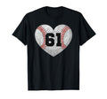 Baseball Number 61 Distressed T-Shirt - Fun Novelty Design for Adults - T-Shirt, Sweatshirt, Hoodie