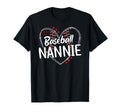 Baseball Nannie Heart Nannie Baseball T-Shirt - Trendy Graphic for Adults - T-Shirt, Sweatshirt, Hoodie