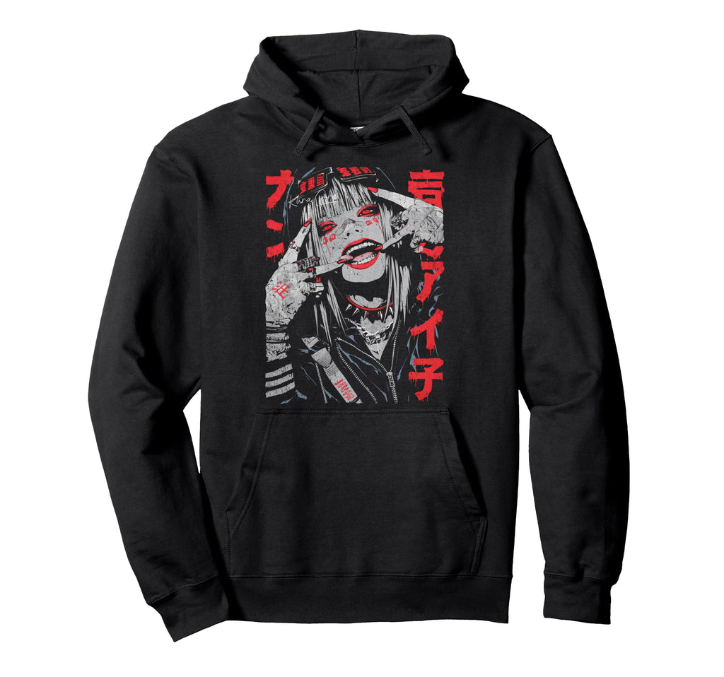 Japanese Streetwear Cyberpunk Y2K Hoodie - Aesthetic Graphic for Adults - T-Shirt, Sweatshirt, Hoodie