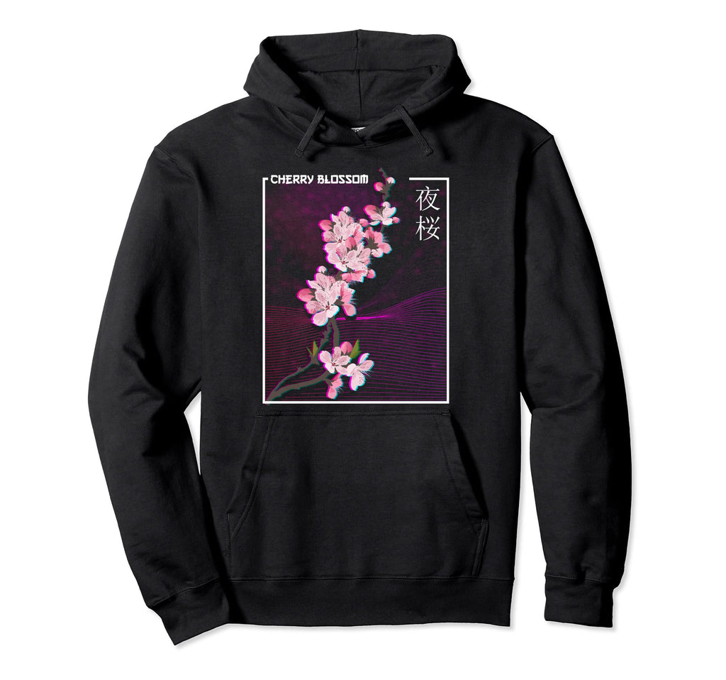 Japanese Aesthetic Vaporwave Cherry Hoodie - Custom Art Print Unisex - T-Shirt, Sweatshirt, Hoodie