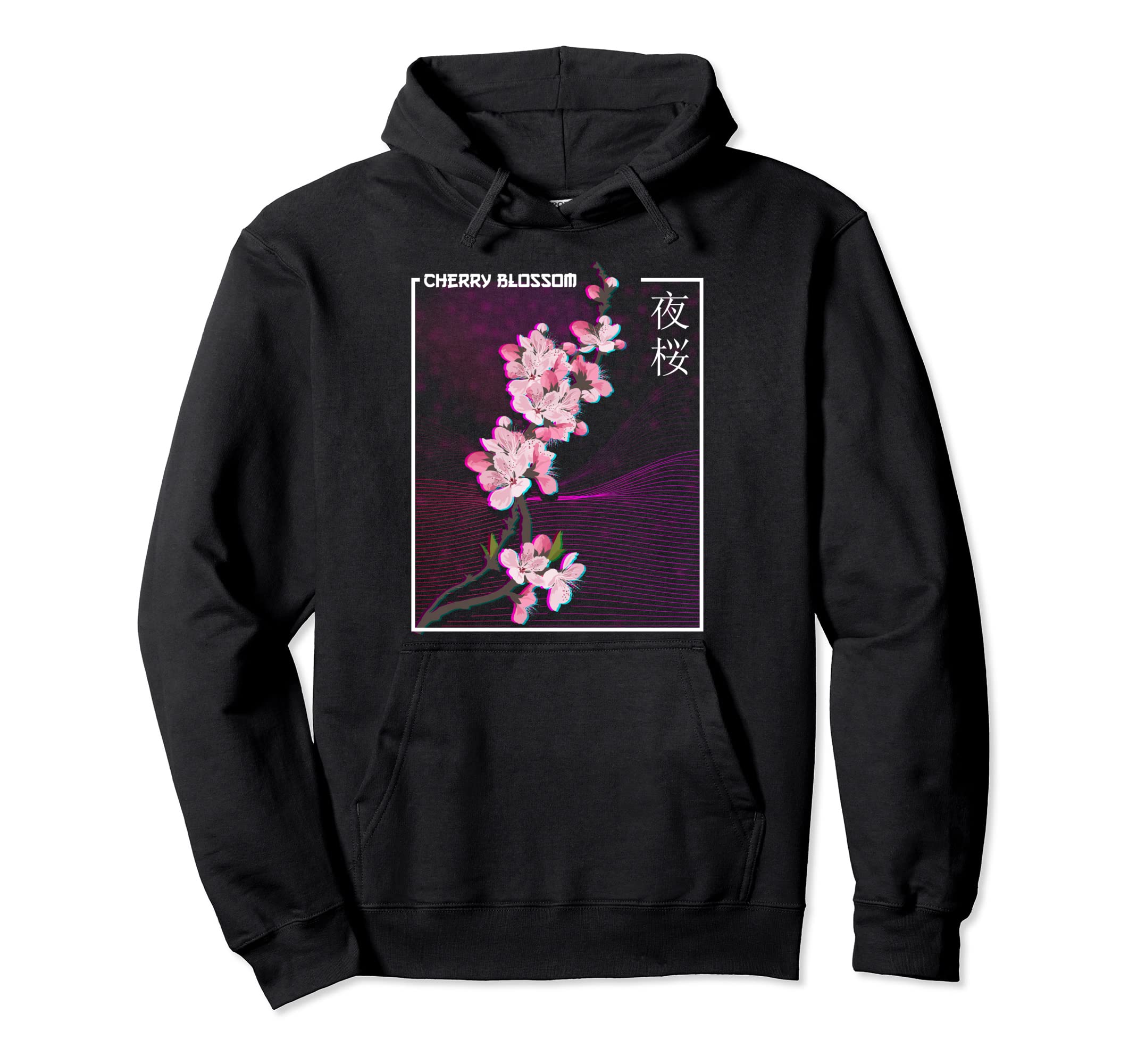 Japanese Aesthetic Vaporwave Cherry Hoodie - Custom Art Print Unisex - T-Shirt, Sweatshirt, Hoodie