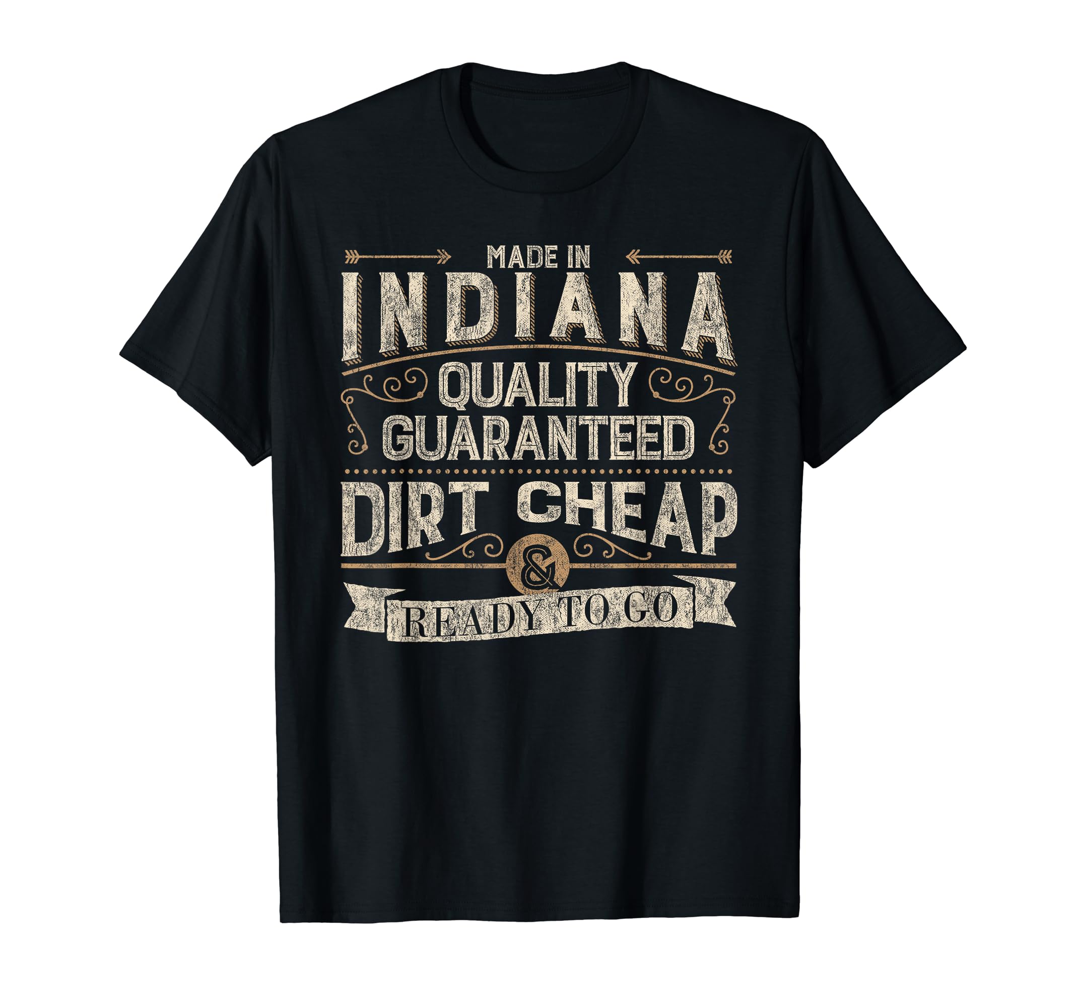 Funny Made Indiana Distressed T-Shirt - Streetwear Style Unisex - T-Shirt, Sweatshirt, Hoodie