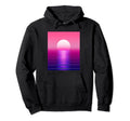 Vaporwave Sun Synthwave Sunset Aesthetic Hoodie - Graphic Print Men Women - T-Shirt, Sweatshirt, Hoodie