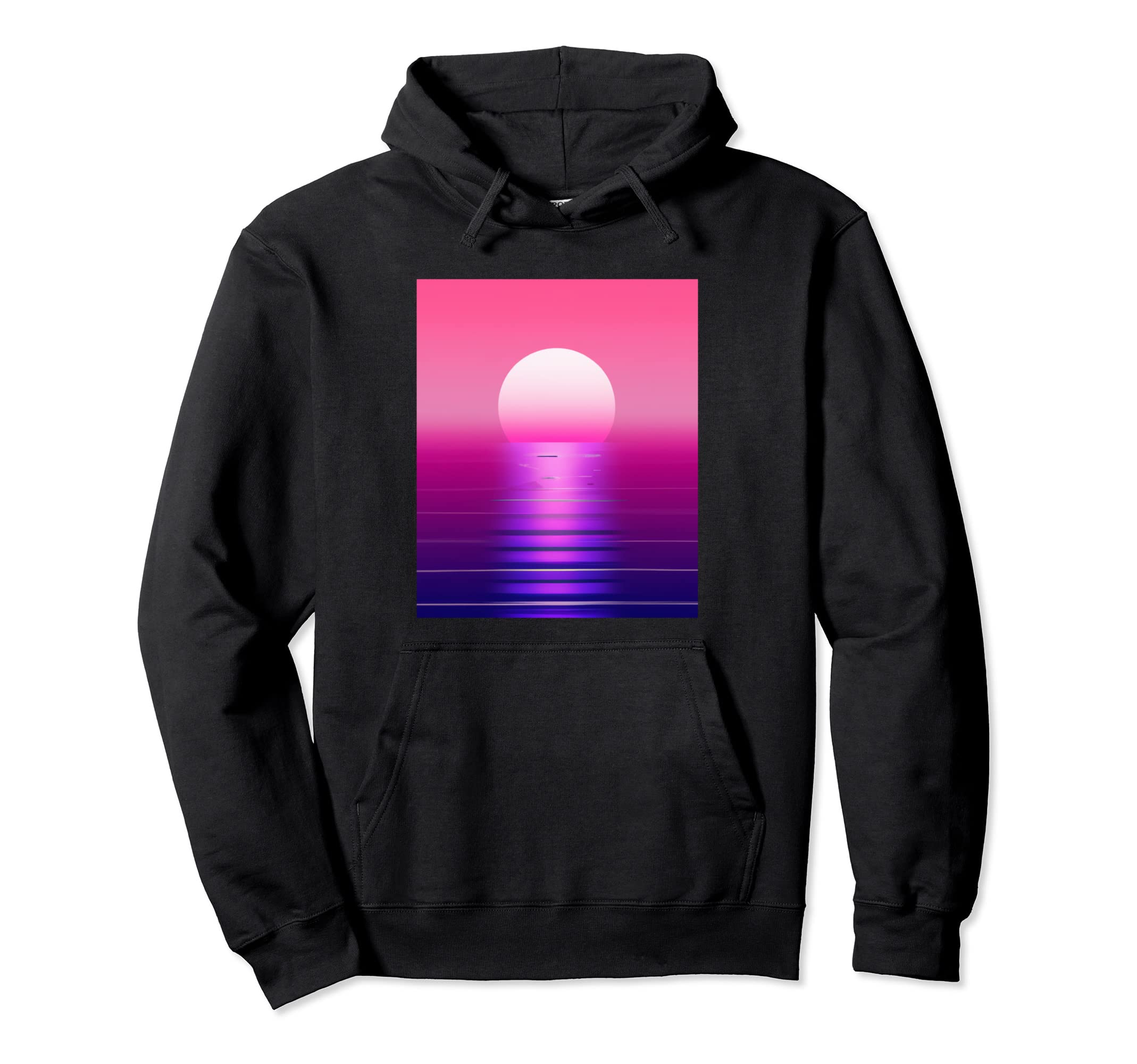 Vaporwave Sun Synthwave Sunset Aesthetic Hoodie - Graphic Print Men Women - T-Shirt, Sweatshirt, Hoodie