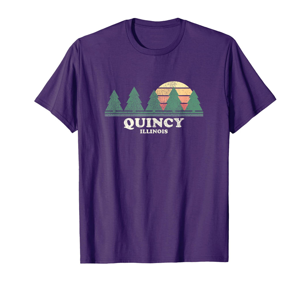 Quincy Il Throwback 70S T-Shirt - Custom Art Print Unisex - T-Shirt, Sweatshirt, Hoodie