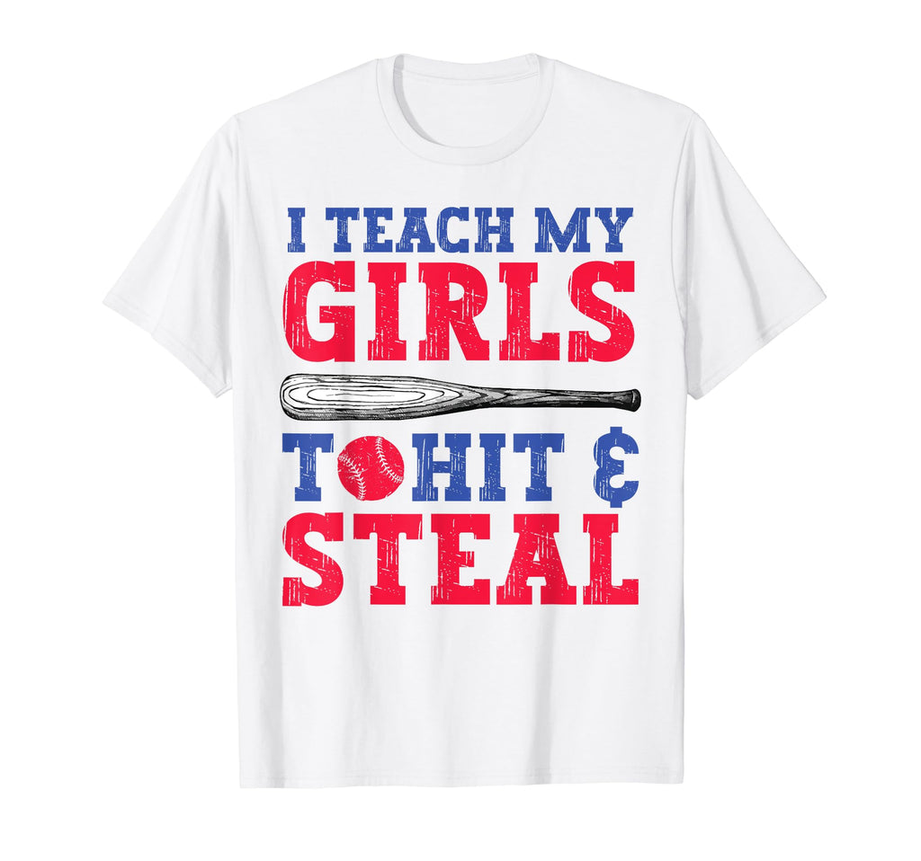 Funny Softball Dad Mom I Teach My T-Shirt - Casual Everyday Wear Men Women - T-Shirt, Sweatshirt, Hoodie