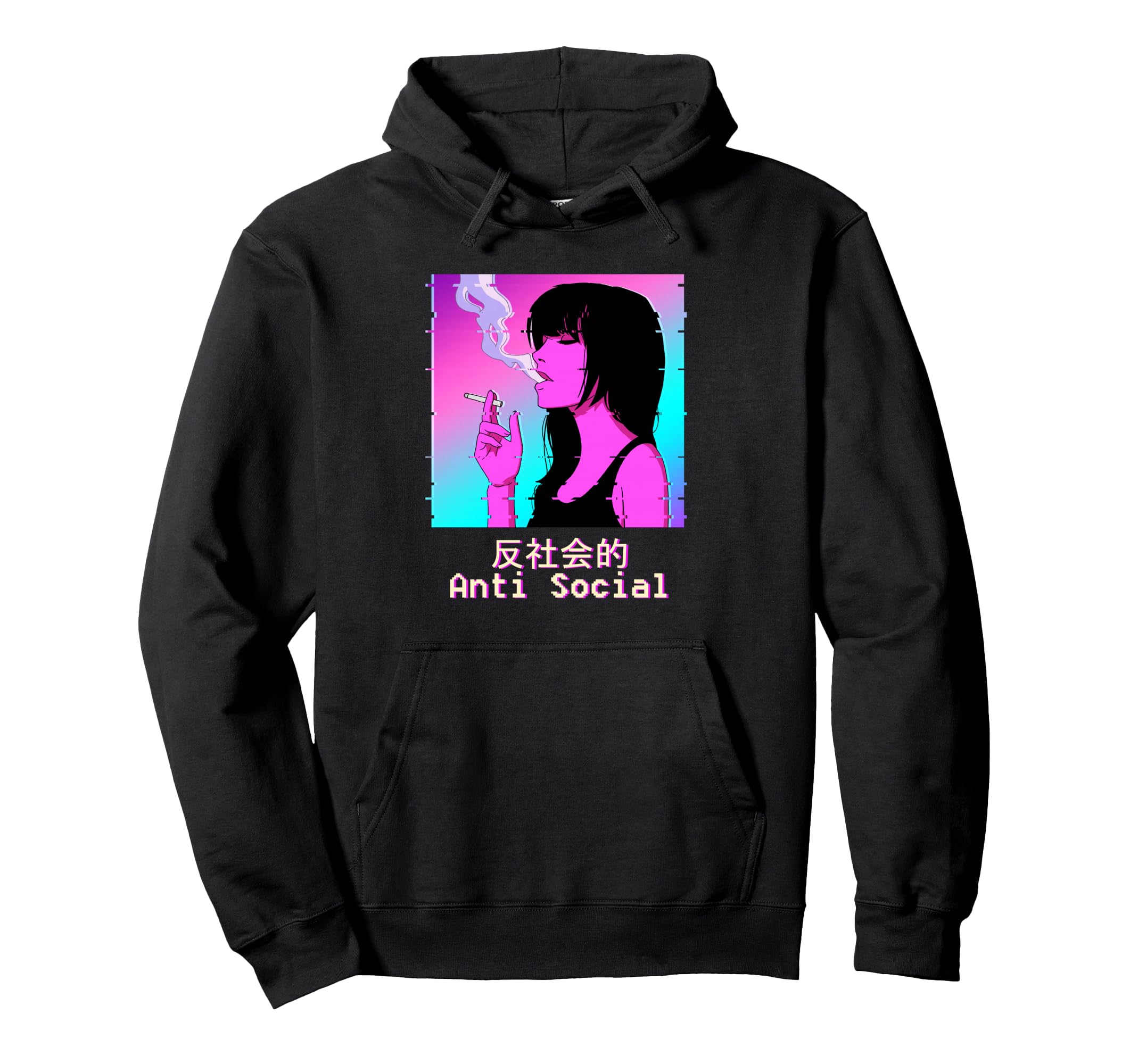 Anti Social Japanese Aesthetic Hoodie - Aesthetic Graphic for Adults - T-Shirt, Sweatshirt, Hoodie