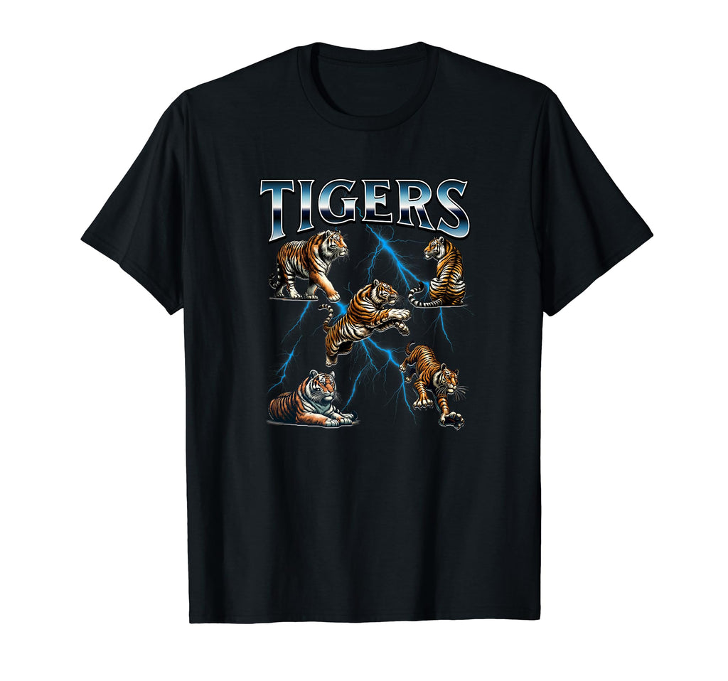 Tiger Lover 80S Throwback Lighting T-Shirt - Streetwear Style for Adults - T-Shirt, Sweatshirt, Hoodie