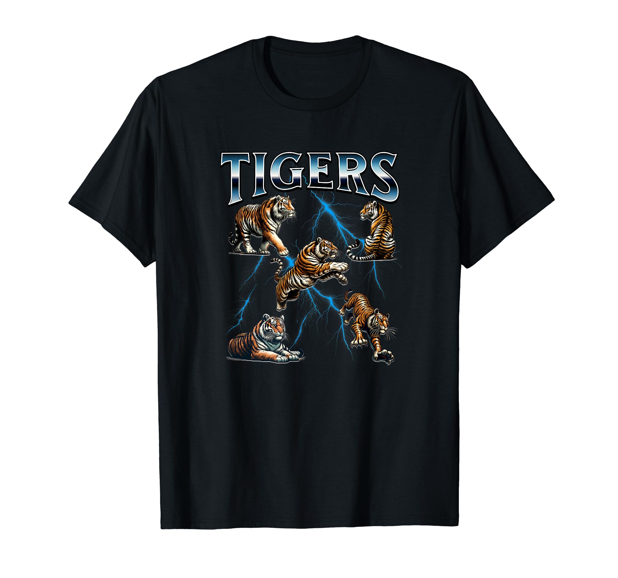 Tiger Lover 80S Throwback Lighting T-Shirt - Streetwear Style for Adults - T-Shirt, Sweatshirt, Hoodie