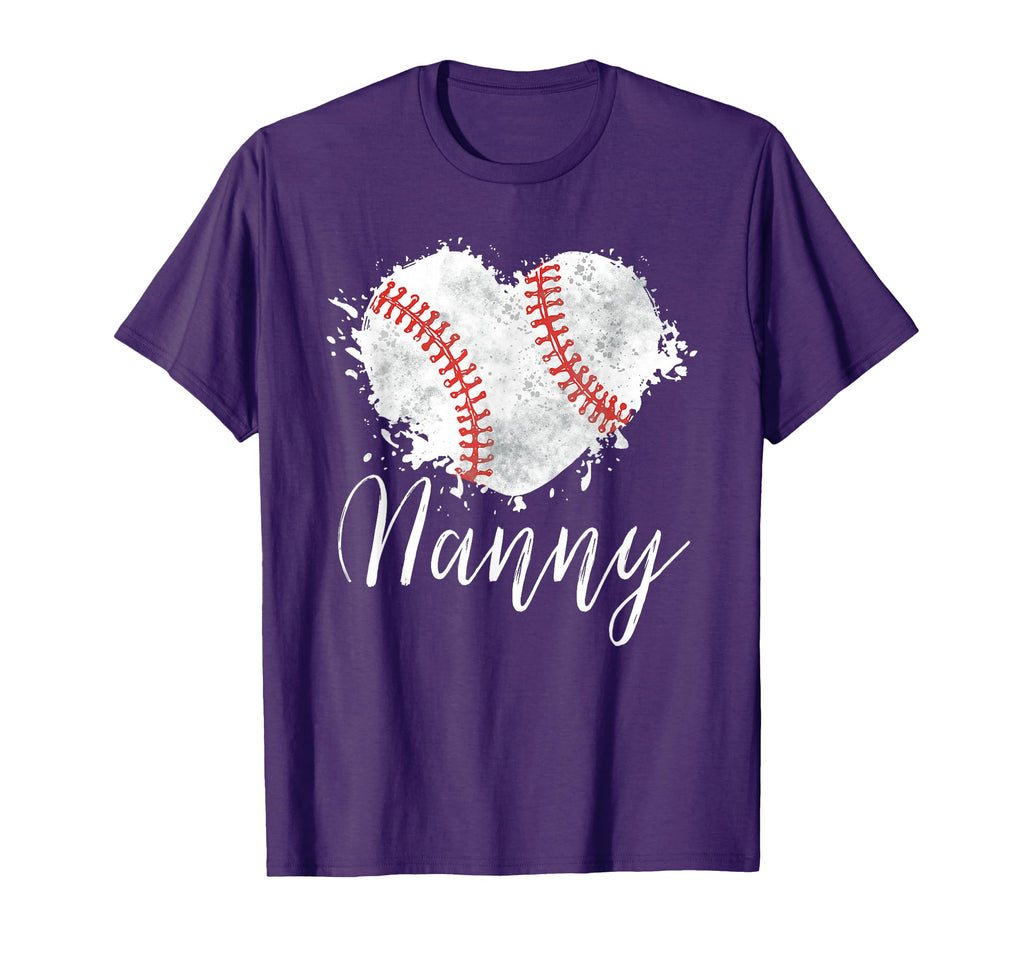 Baseball Nanny Baseball Love Heart T-Shirt - Novelty Apparel Men Women - T-Shirt, Sweatshirt, Hoodie