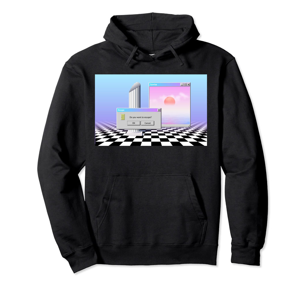 Vaporwave Aesthetic Browser 90S Hoodie - Minimalist Print for Adults - T-Shirt, Sweatshirt, Hoodie