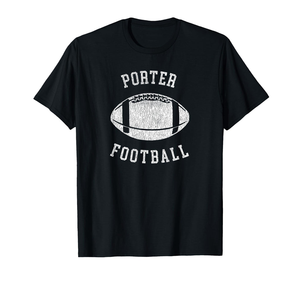 Porter Football Distressed 80S T-Shirt - Minimalist Print for Adults - T-Shirt, Sweatshirt, Hoodie