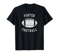 Porter Football Distressed 80S T-Shirt - Minimalist Print for Adults - T-Shirt, Sweatshirt, Hoodie