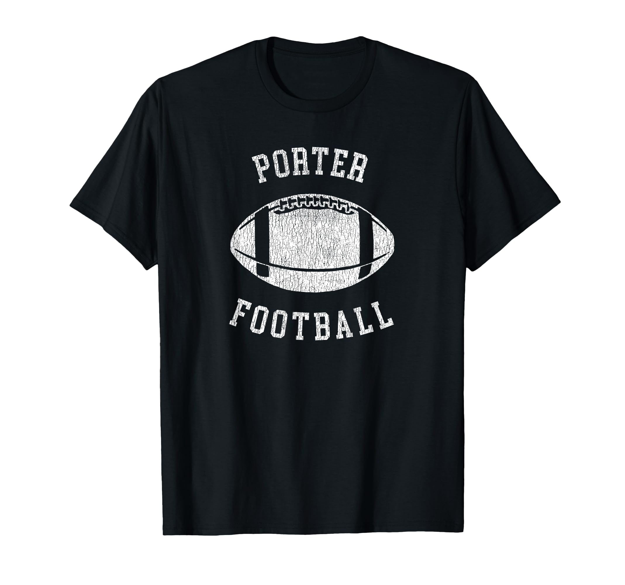 Porter Football Distressed 80S T-Shirt - Minimalist Print for Adults - T-Shirt, Sweatshirt, Hoodie