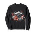 Photographer Camera Flowers Sweatshirt - Minimalist Print Unisex - T-Shirt, Sweatshirt, Hoodie