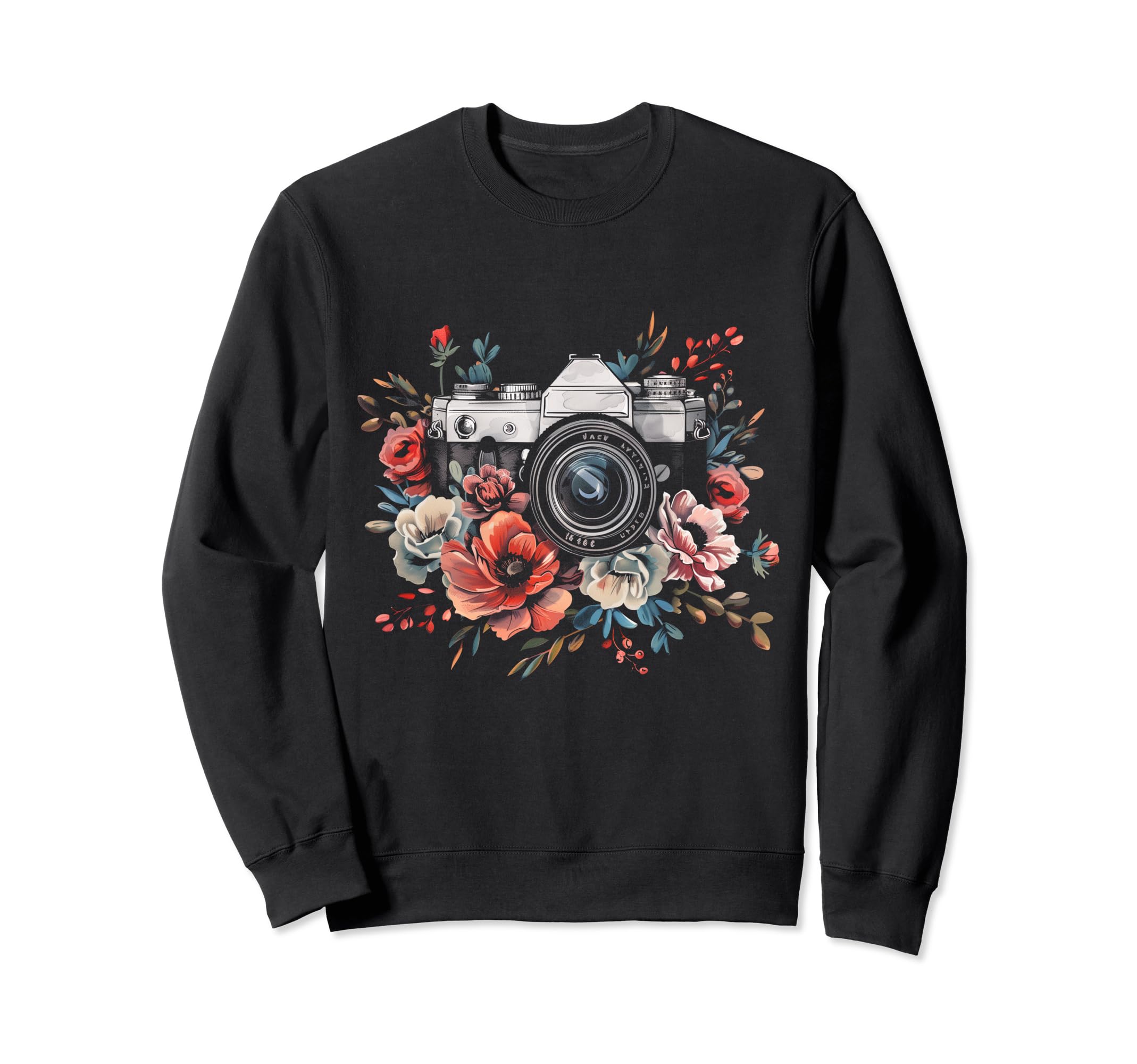 Photographer Camera Flowers Sweatshirt - Minimalist Print Unisex - T-Shirt, Sweatshirt, Hoodie