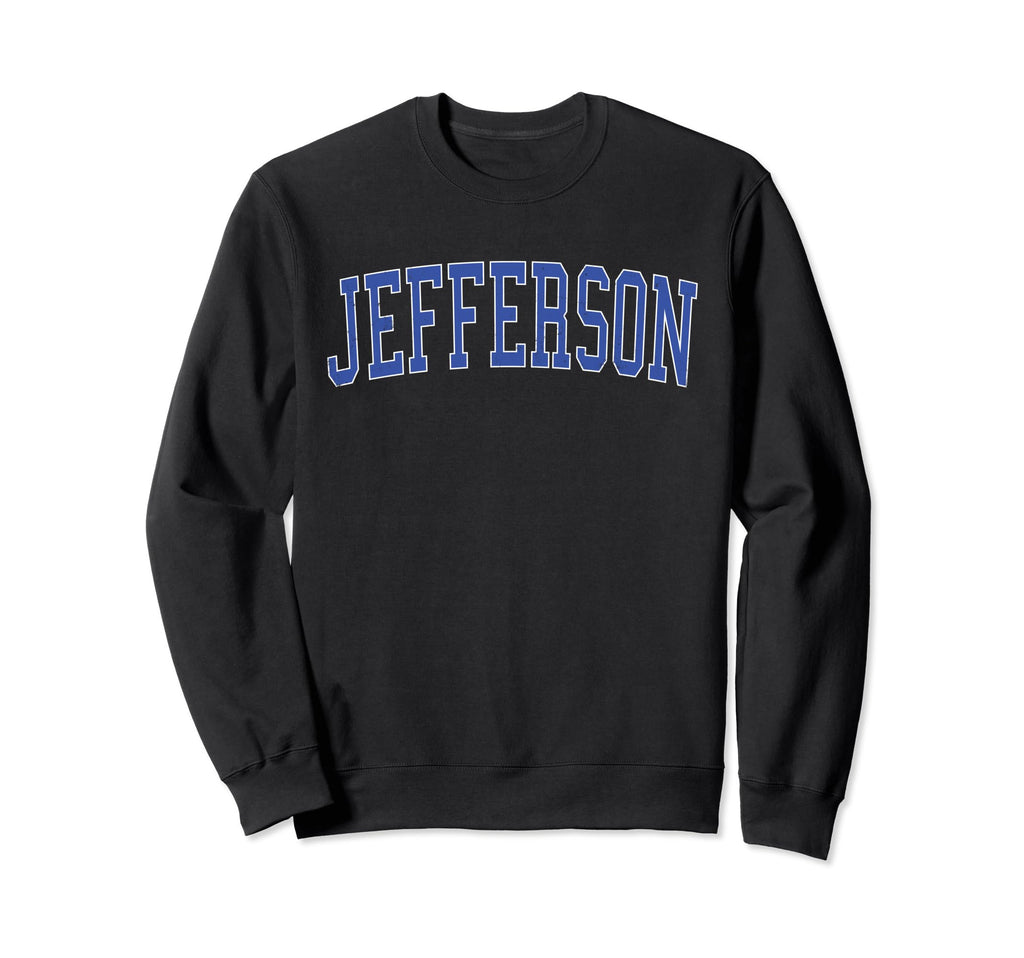 Jefferson La Distressed Blue Varsity Sweatshirt - Trendy Graphic Unisex - T-Shirt, Sweatshirt, Hoodie