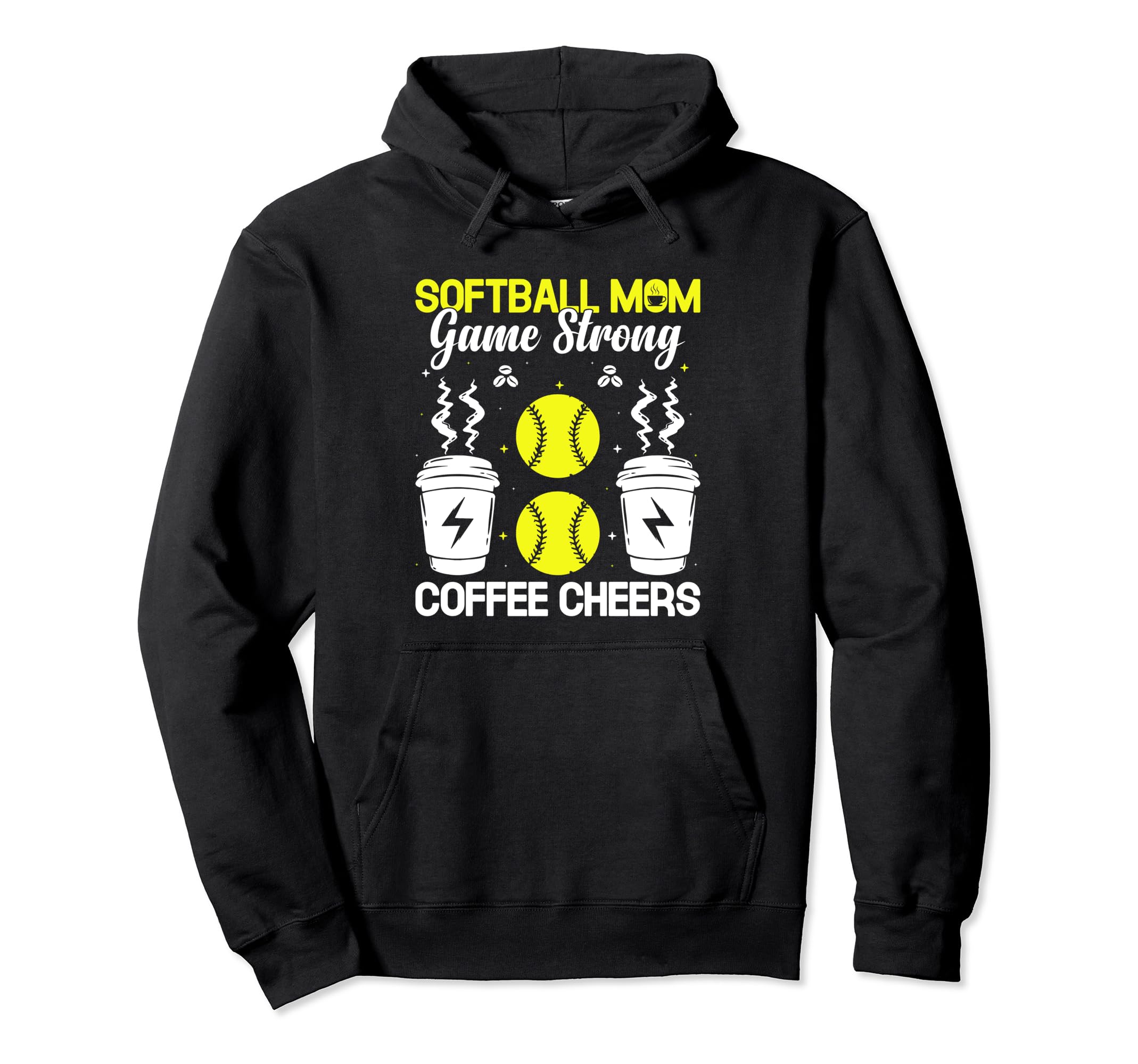 Softball Baseball Mom Player Coffee Hoodie - Fun Novelty Design Men Women - T-Shirt, Sweatshirt, Hoodie