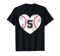 Baseball Heart Player 5 Baseball Mom Dad T-Shirt - Trendy Graphic Unisex - T-Shirt, Sweatshirt, Hoodie