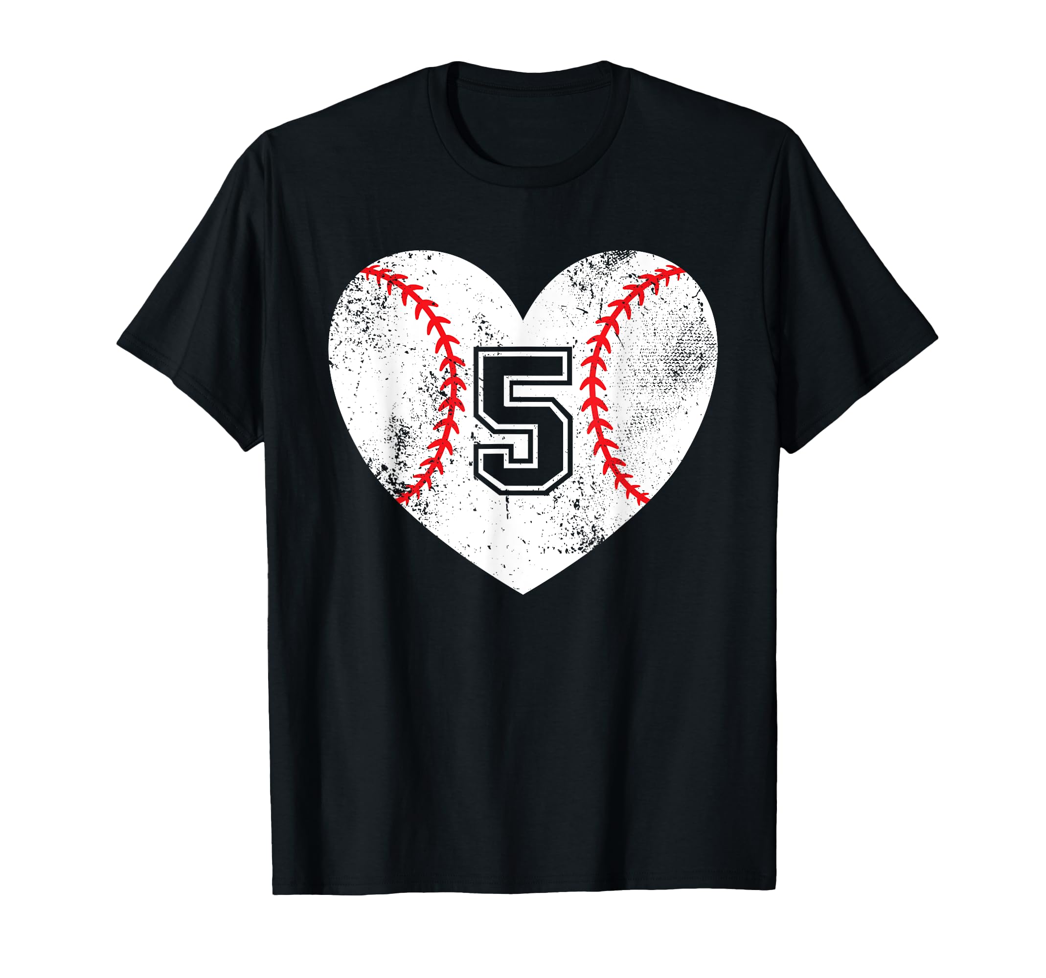 Baseball Heart Player 5 Baseball Mom Dad T-Shirt - Trendy Graphic Unisex - T-Shirt, Sweatshirt, Hoodie