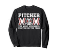 Baseball Pitcher Mom Funny Mom Sweatshirt - Aesthetic Graphic Men Women - T-Shirt, Sweatshirt, Hoodie