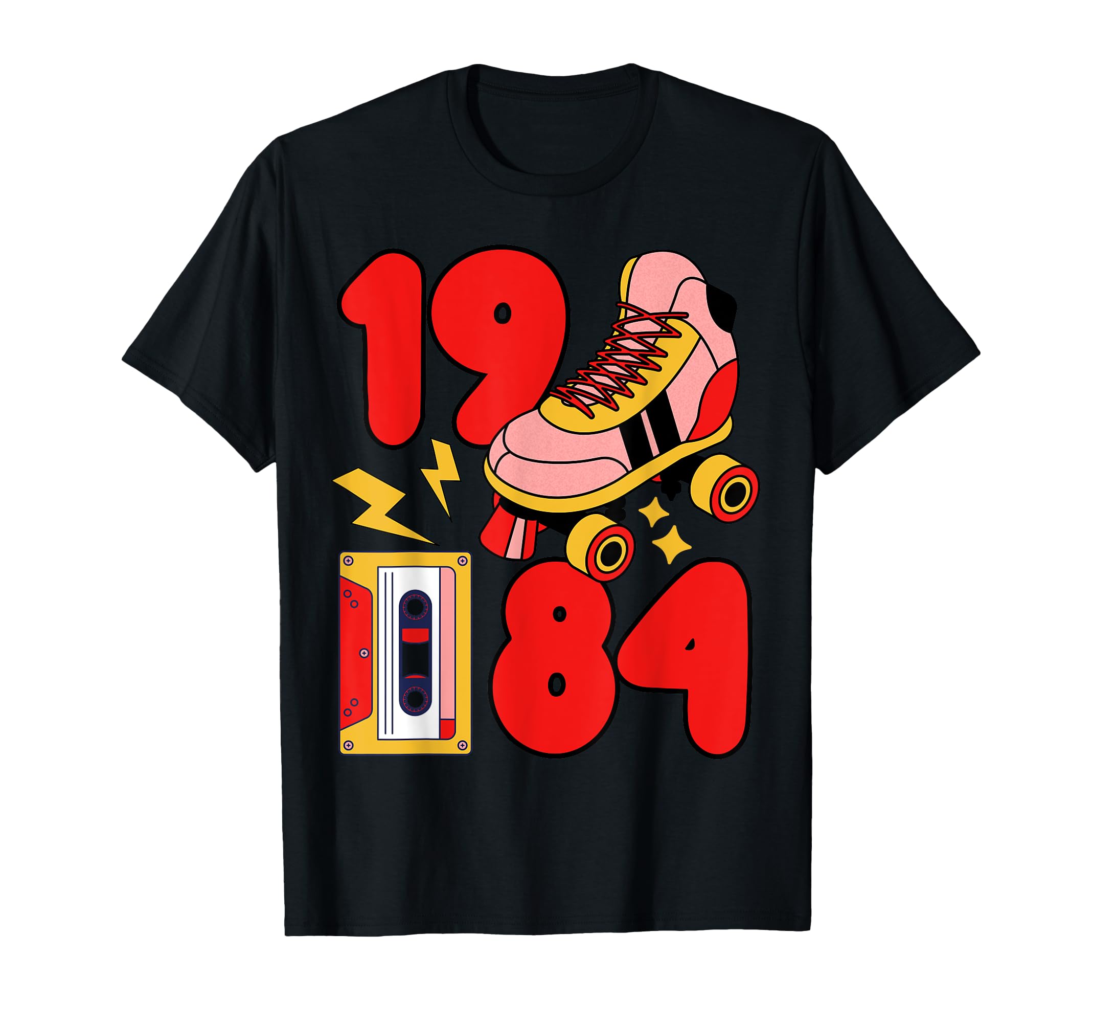 80S Vibes Mixed Tapes Roller Skates T-Shirt - Custom Art Print for Adults - T-Shirt, Sweatshirt, Hoodie