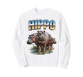 Hippo 70S 90S Hippo Animal Lover Sweatshirt - Streetwear Style Unisex - T-Shirt, Sweatshirt, Hoodie