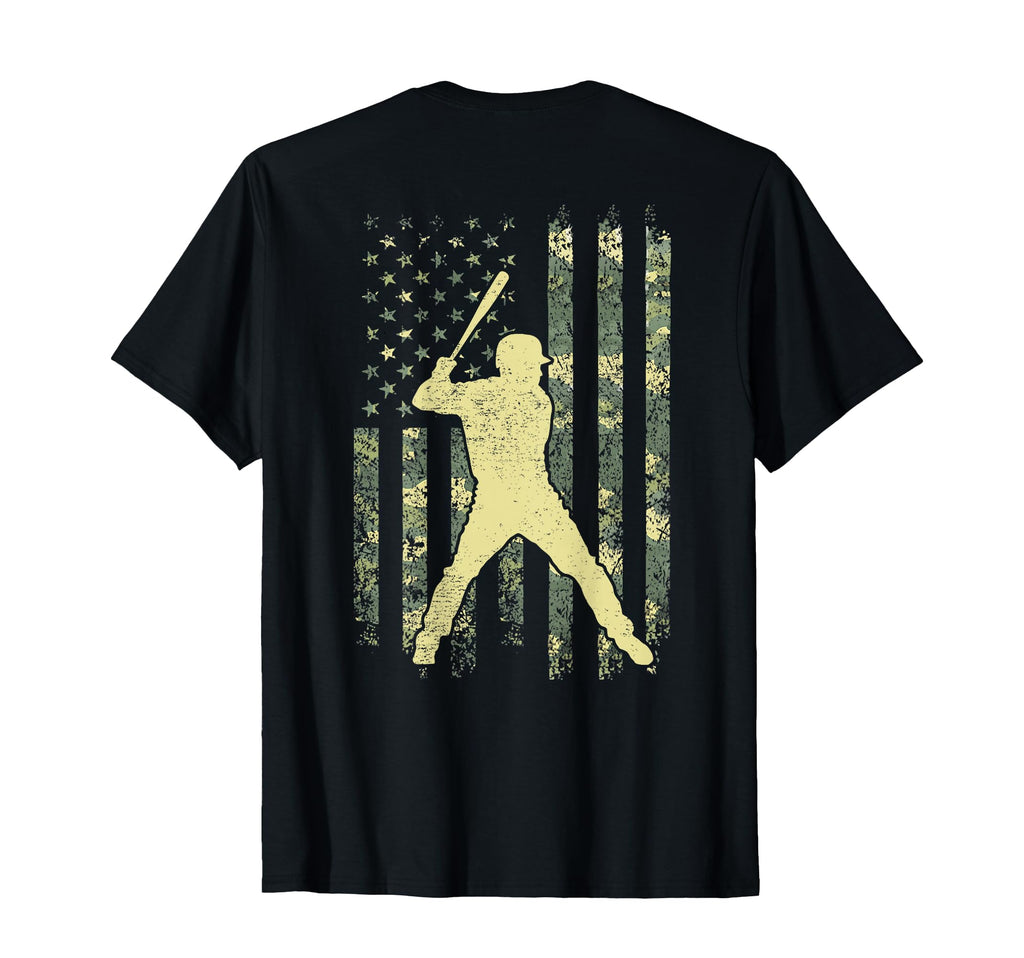 Baseball Player American Flag Camo T-Shirt - Streetwear Style Men Women - T-Shirt, Sweatshirt, Hoodie