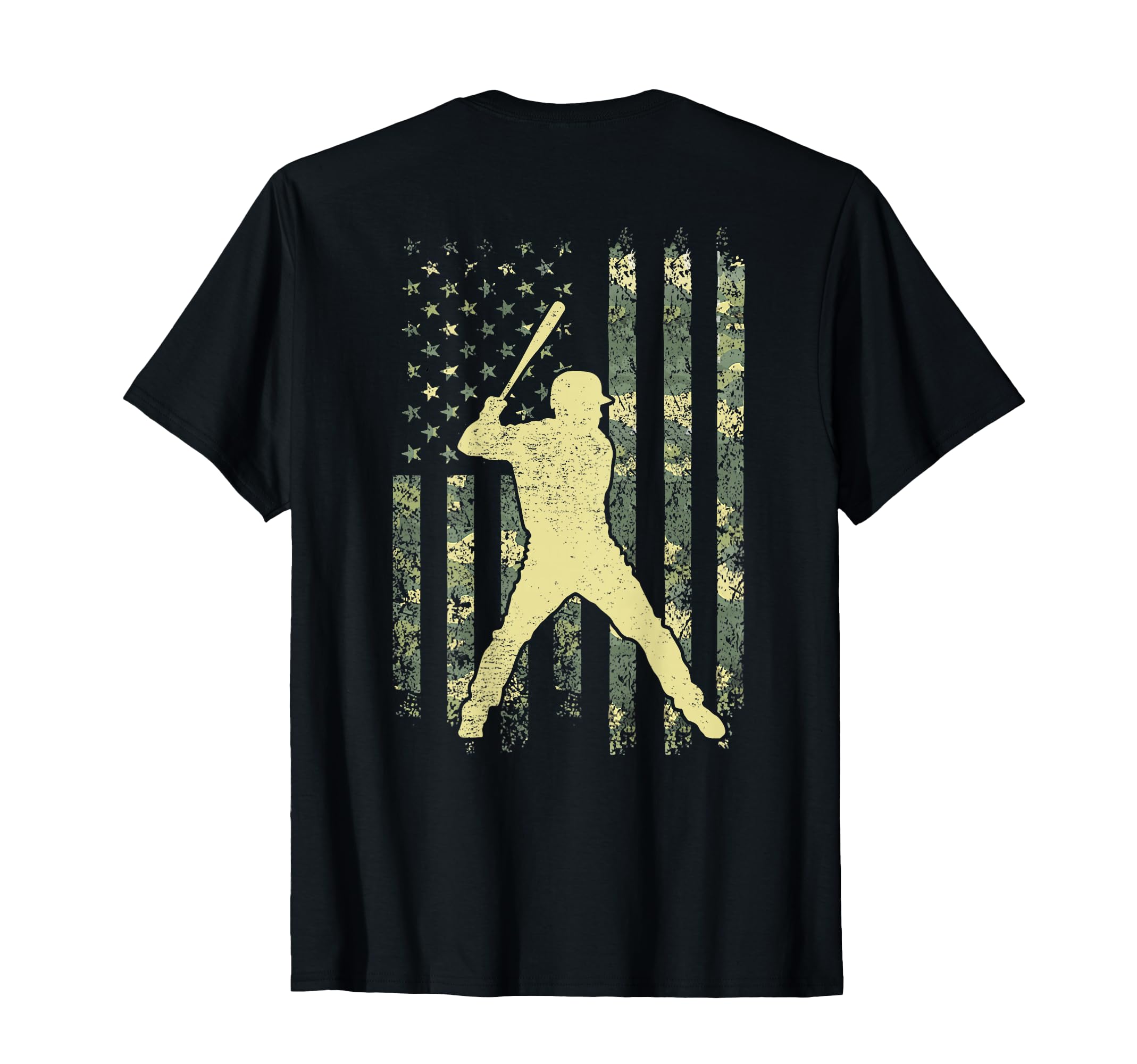 Baseball Player American Flag Camo T-Shirt - Streetwear Style Men Women - T-Shirt, Sweatshirt, Hoodie