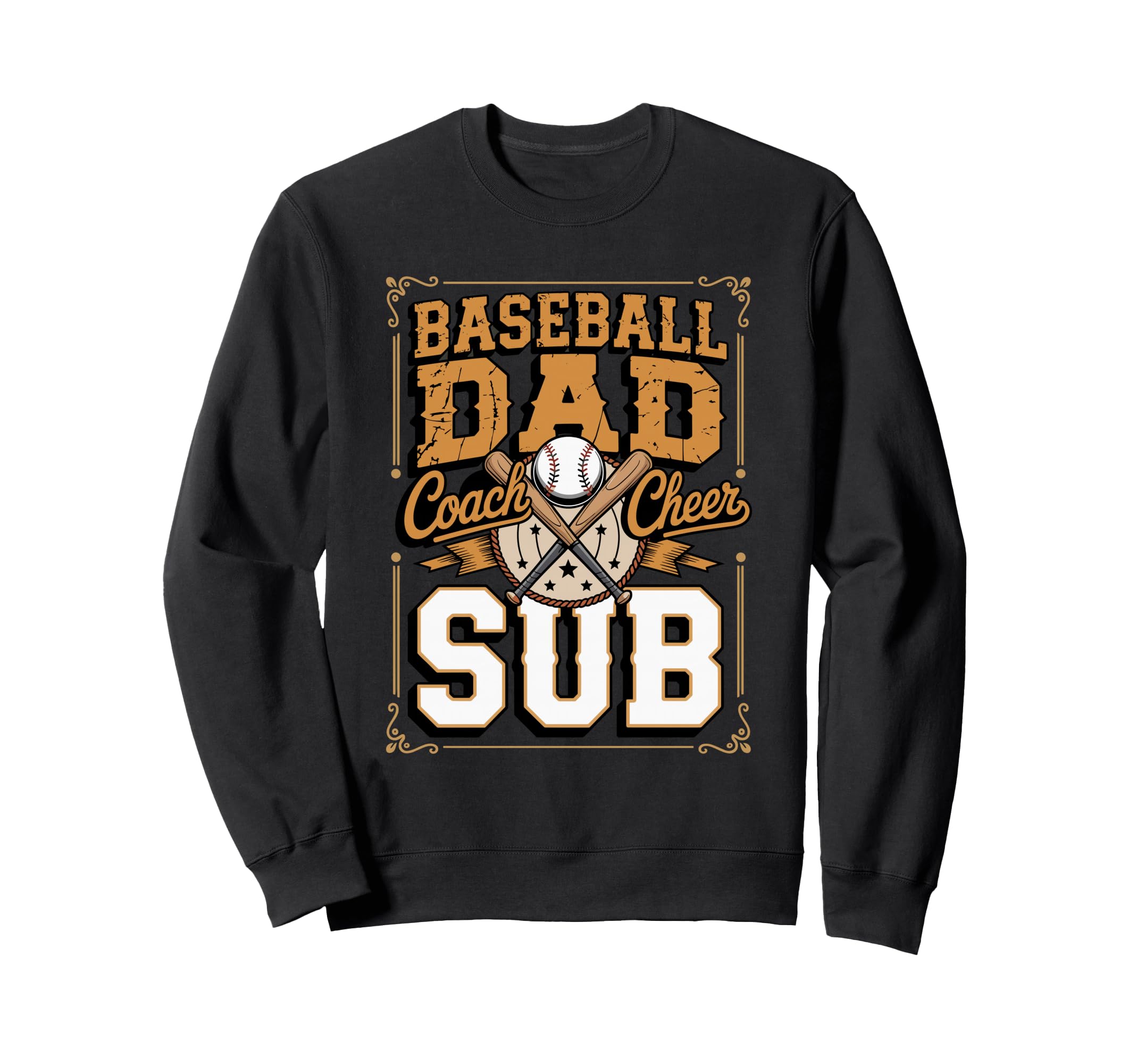 Baseball Dad Coach Cheer Sub Sweatshirt - Novelty Apparel Unisex - T-Shirt, Sweatshirt, Hoodie