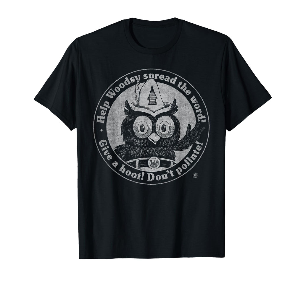 Woodsy Owl Give Hoot Dont Pollute Faded T-Shirt - Novelty Apparel Men Women - T-Shirt, Sweatshirt, Hoodie