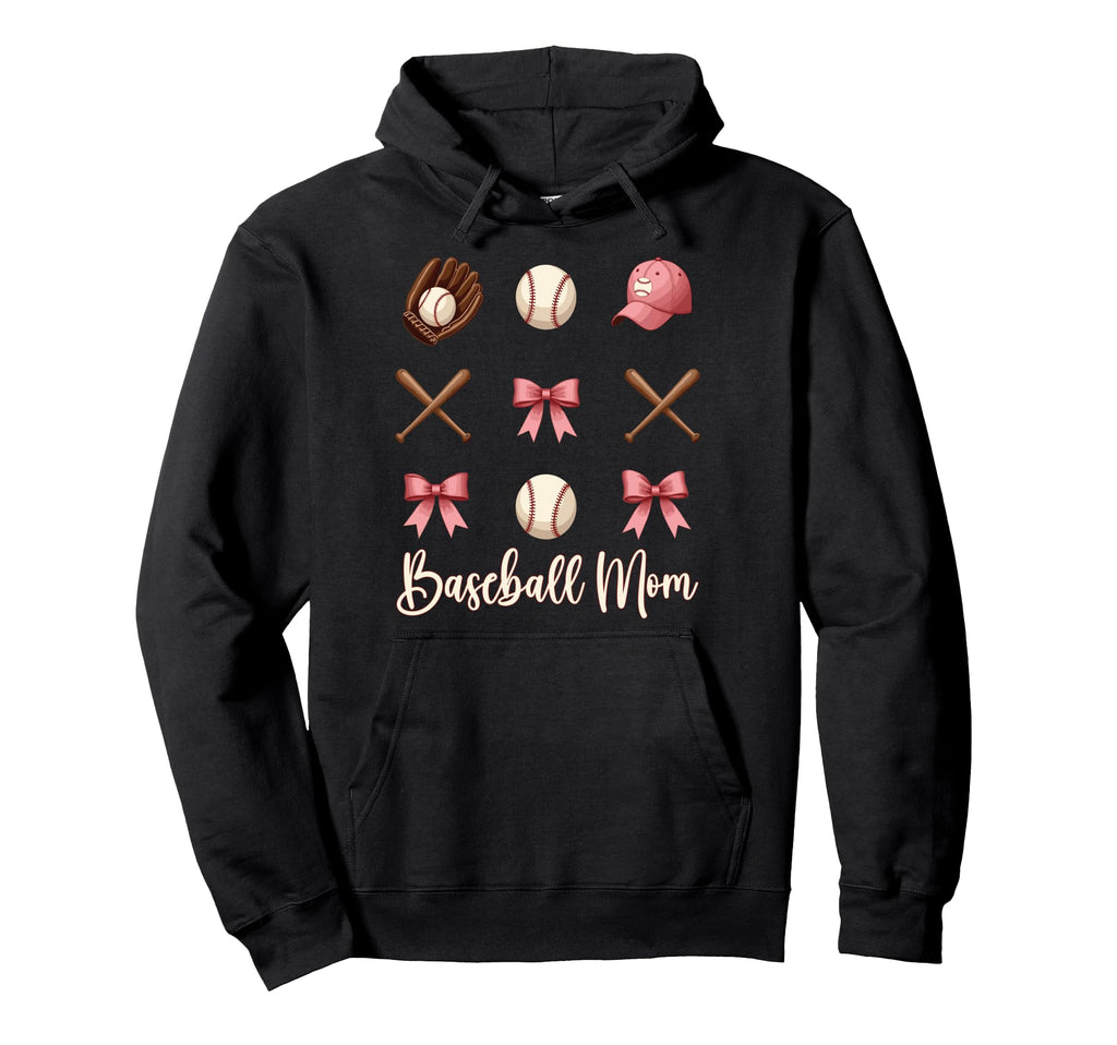 Baseball Mom Funny Coquette Bow Hoodie - Streetwear Style Men Women - T-Shirt, Sweatshirt, Hoodie