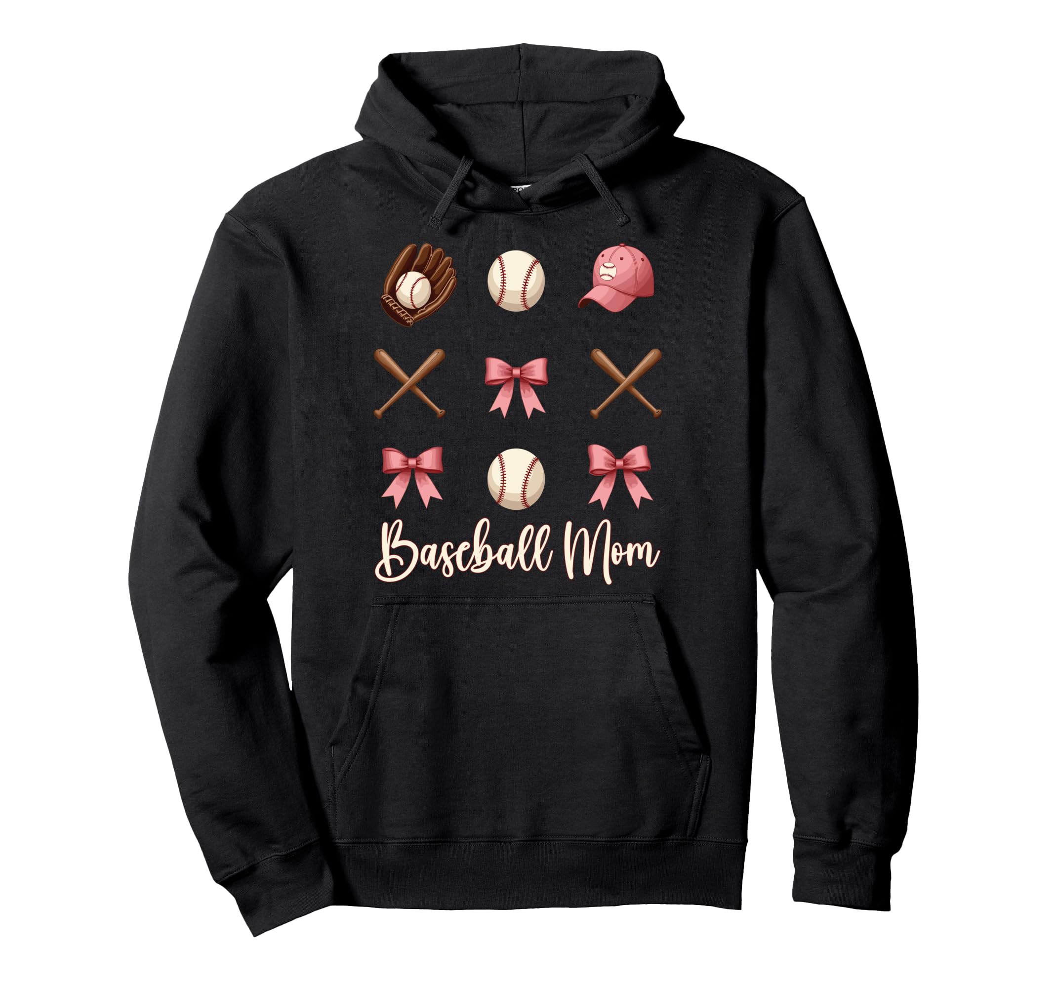 Baseball Mom Funny Coquette Bow Hoodie - Streetwear Style Men Women - T-Shirt, Sweatshirt, Hoodie