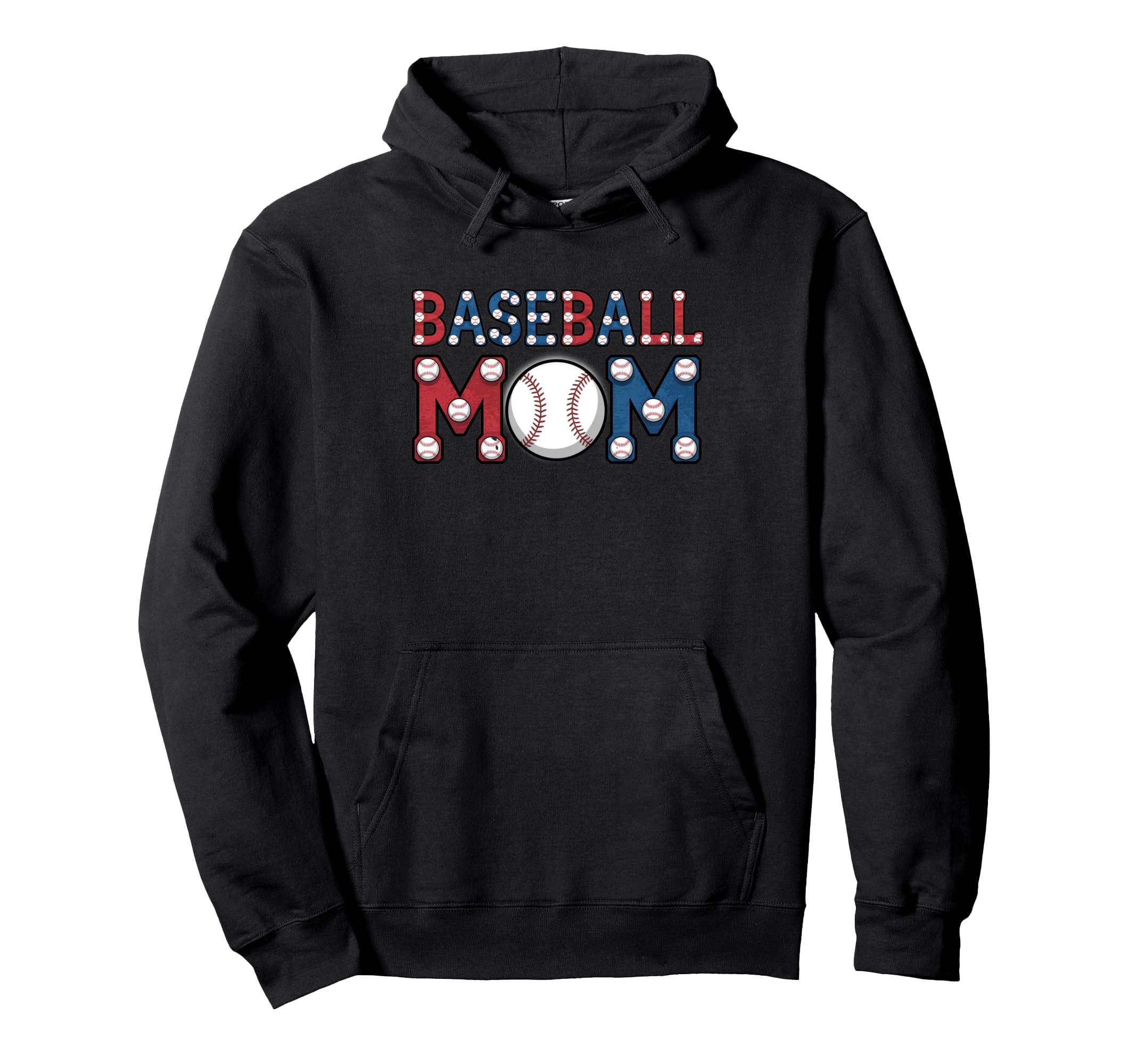 American Baseball Mom Mama Hoodie - Novelty Apparel for Adults - T-Shirt, Sweatshirt, Hoodie