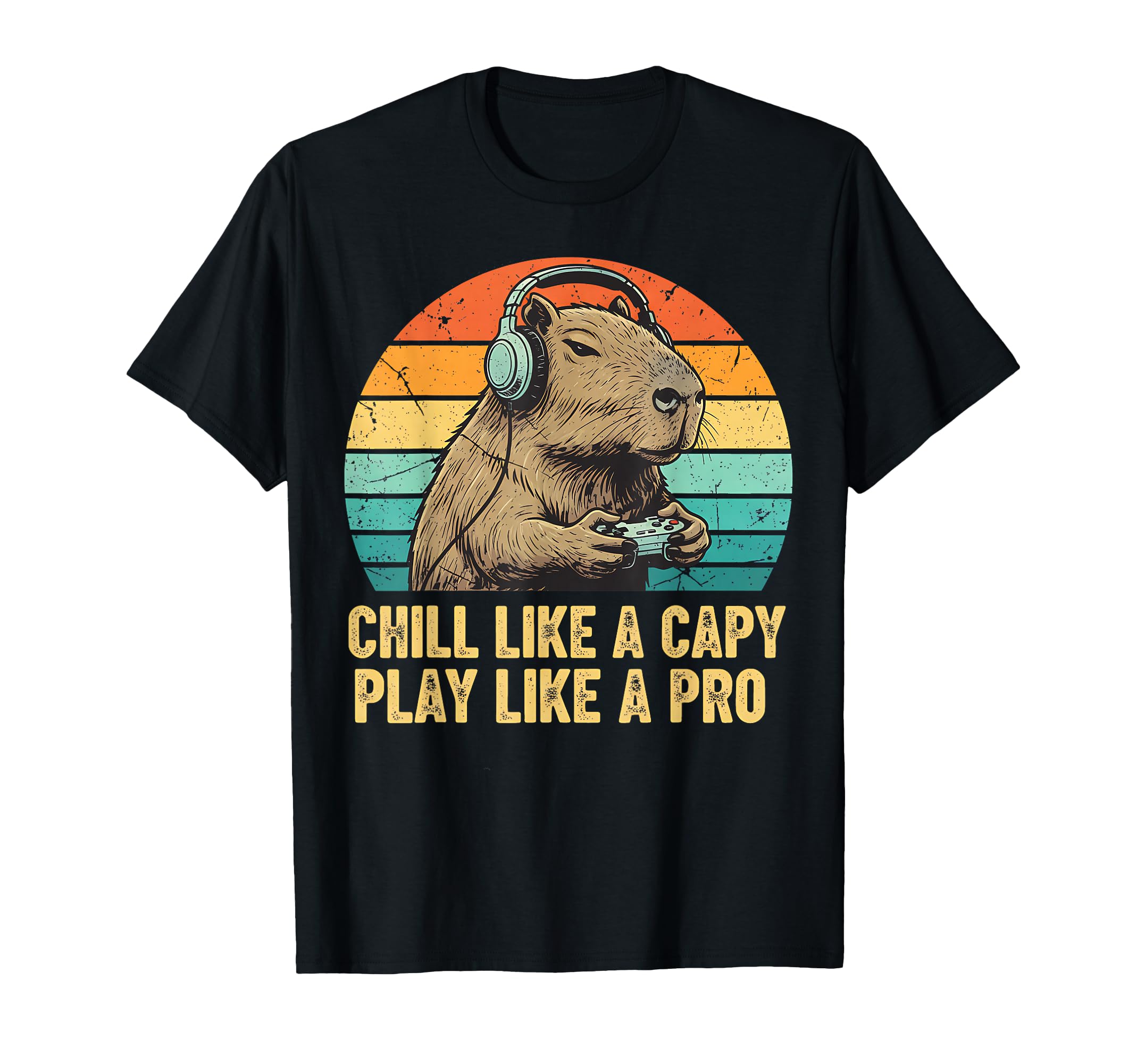 Capybara Gamer Funny Video Games T-Shirt - Graphic Print for Adults - T-Shirt, Sweatshirt, Hoodie