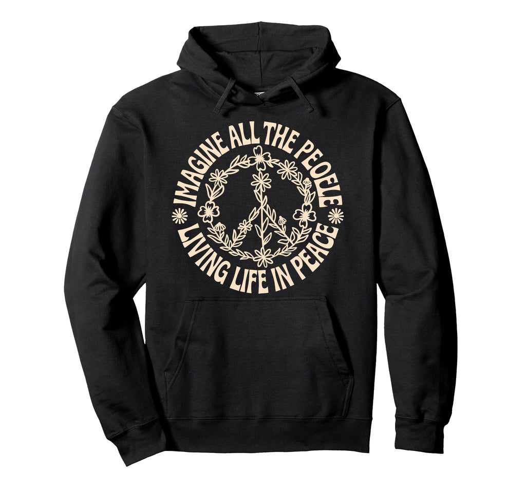 Peace Flower Imagine All People Boho Hoodie - Streetwear Style Men Women - T-Shirt, Sweatshirt, Hoodie