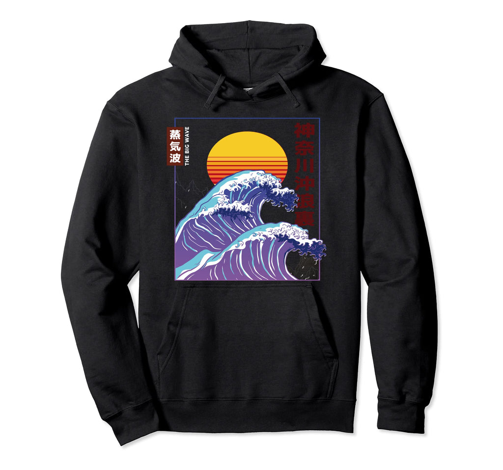 Kanagawa Large Wave Great Wave Japanese Hoodie - Graphic Print Men Women - T-Shirt, Sweatshirt, Hoodie